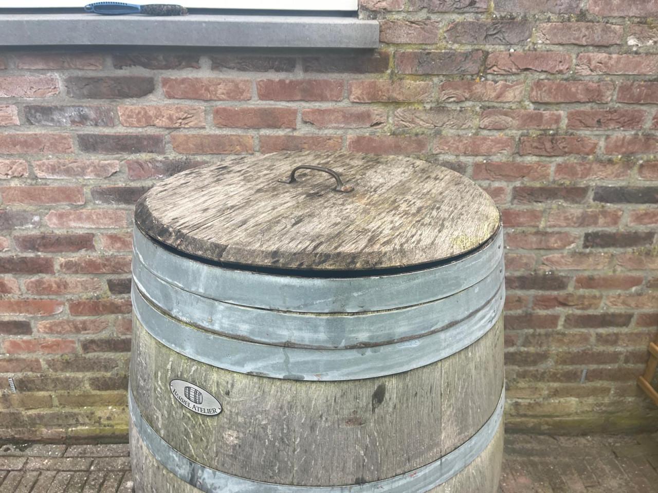 Luxe eiken regenton 228 liter - messingkraan - Bordeaux wijnvat