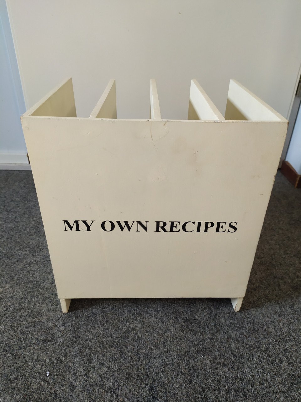 Retro receptenkastje van hout