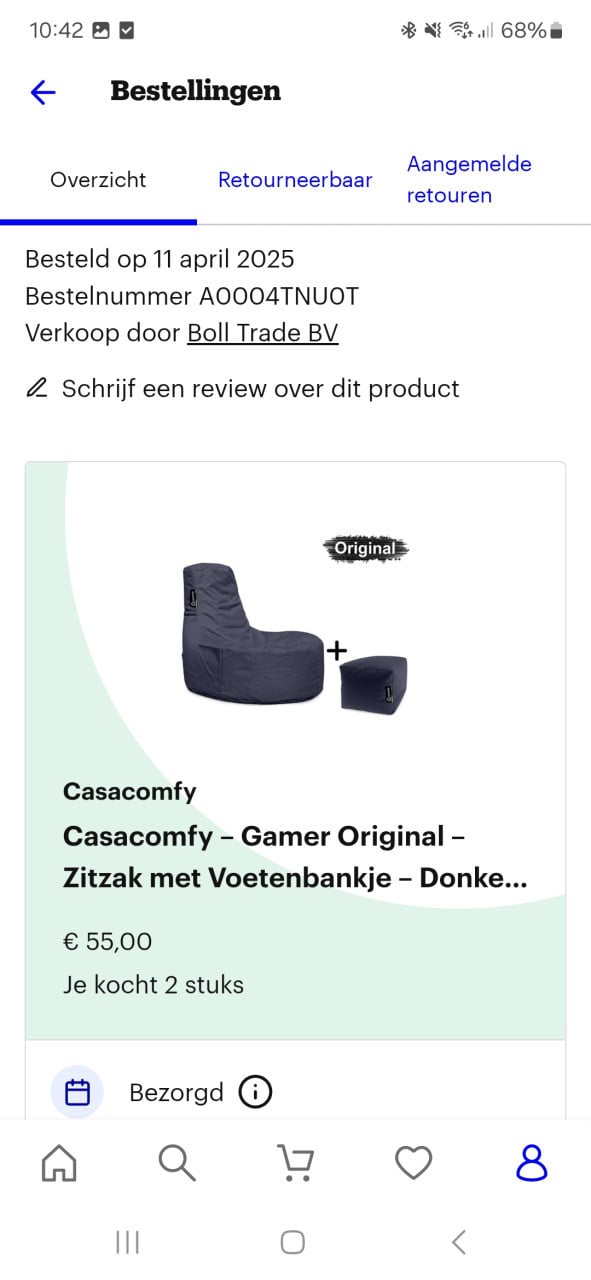Game- zitzak met voetenbankje
