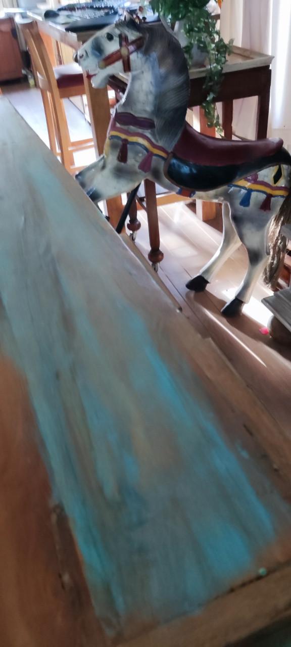 Vintage Surf - Beach look mango/acacia bartafel met 4 barkrukken