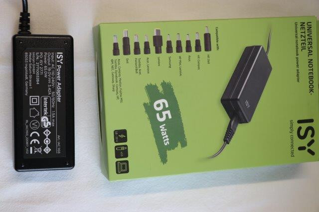 Universal notebook power adapter 65 watts ISY simply connected PO: ISY 2771