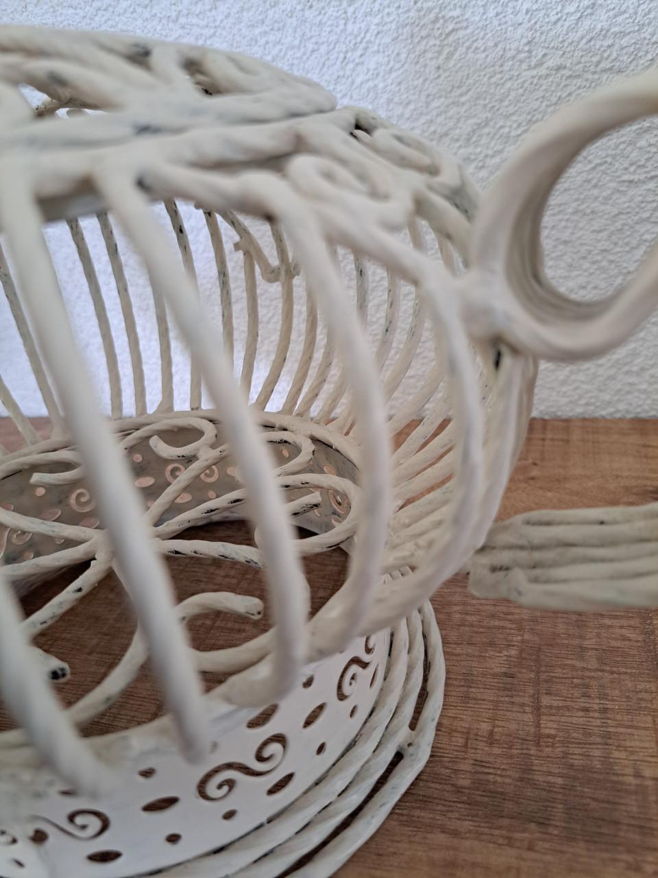Leuke metaal wit geschilderde decoratie theepot