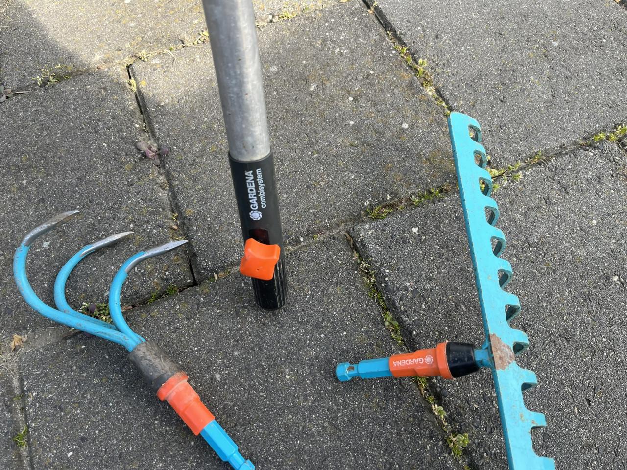 Gardena bodemset met steel en hark