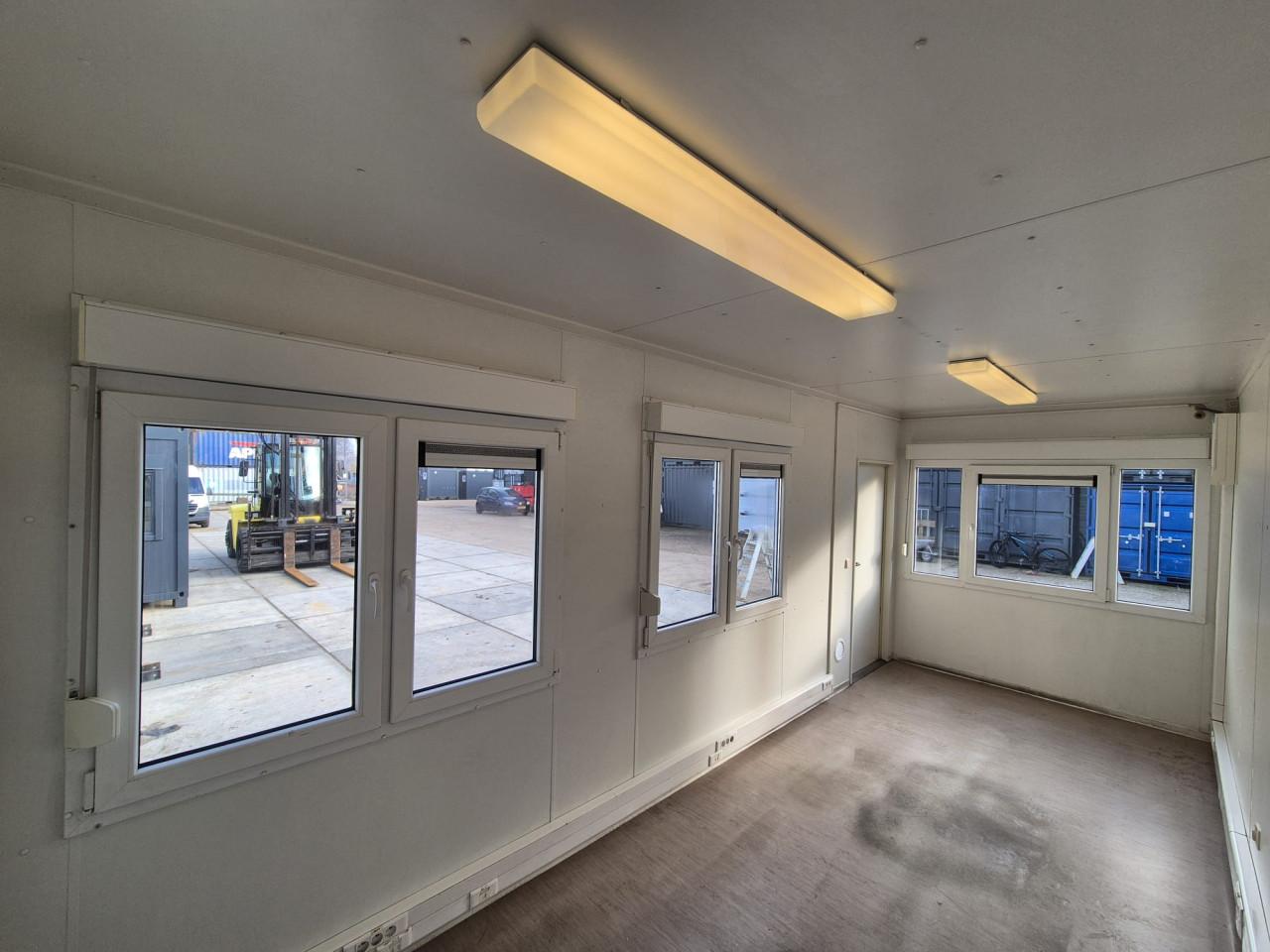 20ft kantoorunit 6x2.5 meter met veel ramen