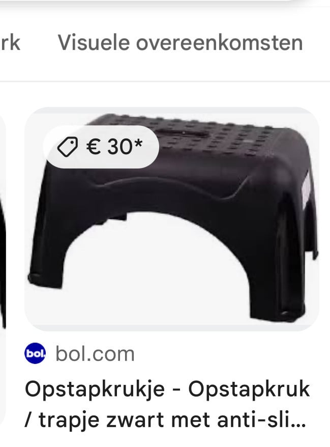 Opstapkrukje  Opstapkruk / trapje zwart antislip 150 kg oppervlak 42x29 cm