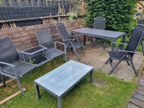 Tuinset, tafels, stoelen, dubbelzit