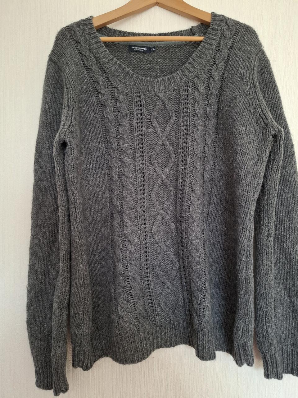 Bijenkorf exclusief trui gebreid grijsgemeleerd. XXL