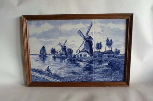 Tegeltableau Delft Molen Visser