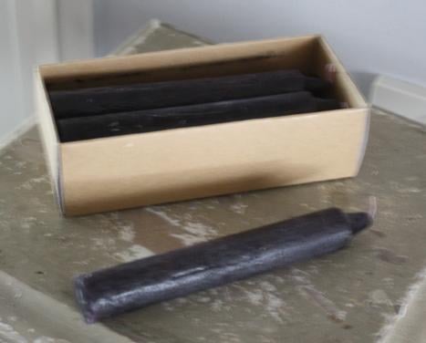 Set van 6 zwart paarse kaarsen