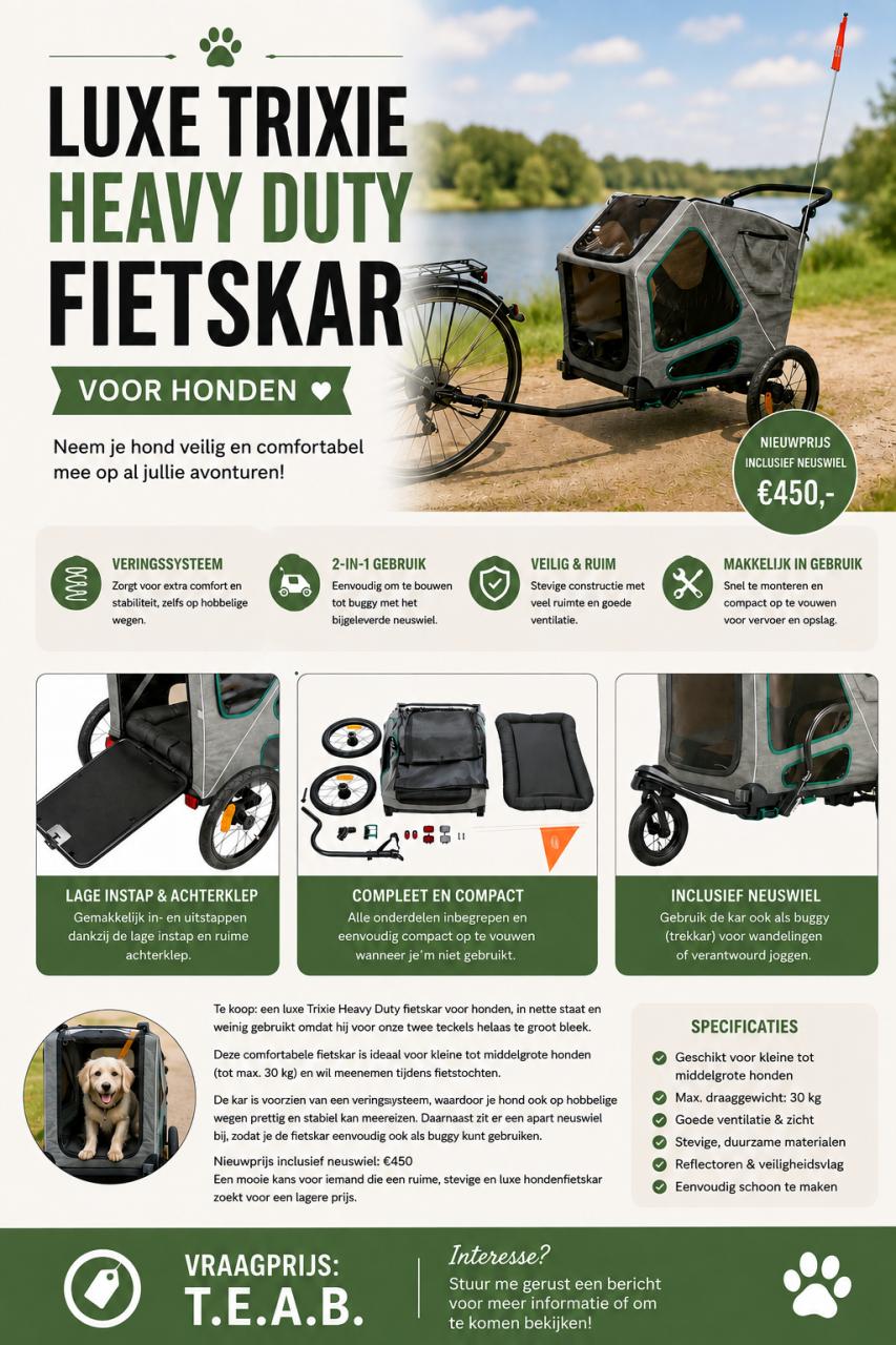 FIETSKAR:  Trixie Heavy Duty fietskar (M)