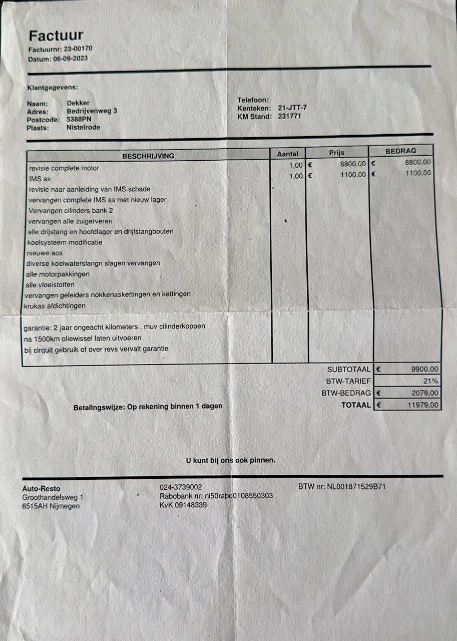 Porsche 996 cabriolet  3.4 tiptronic bj. 1999 met gereviseerde motor, bak