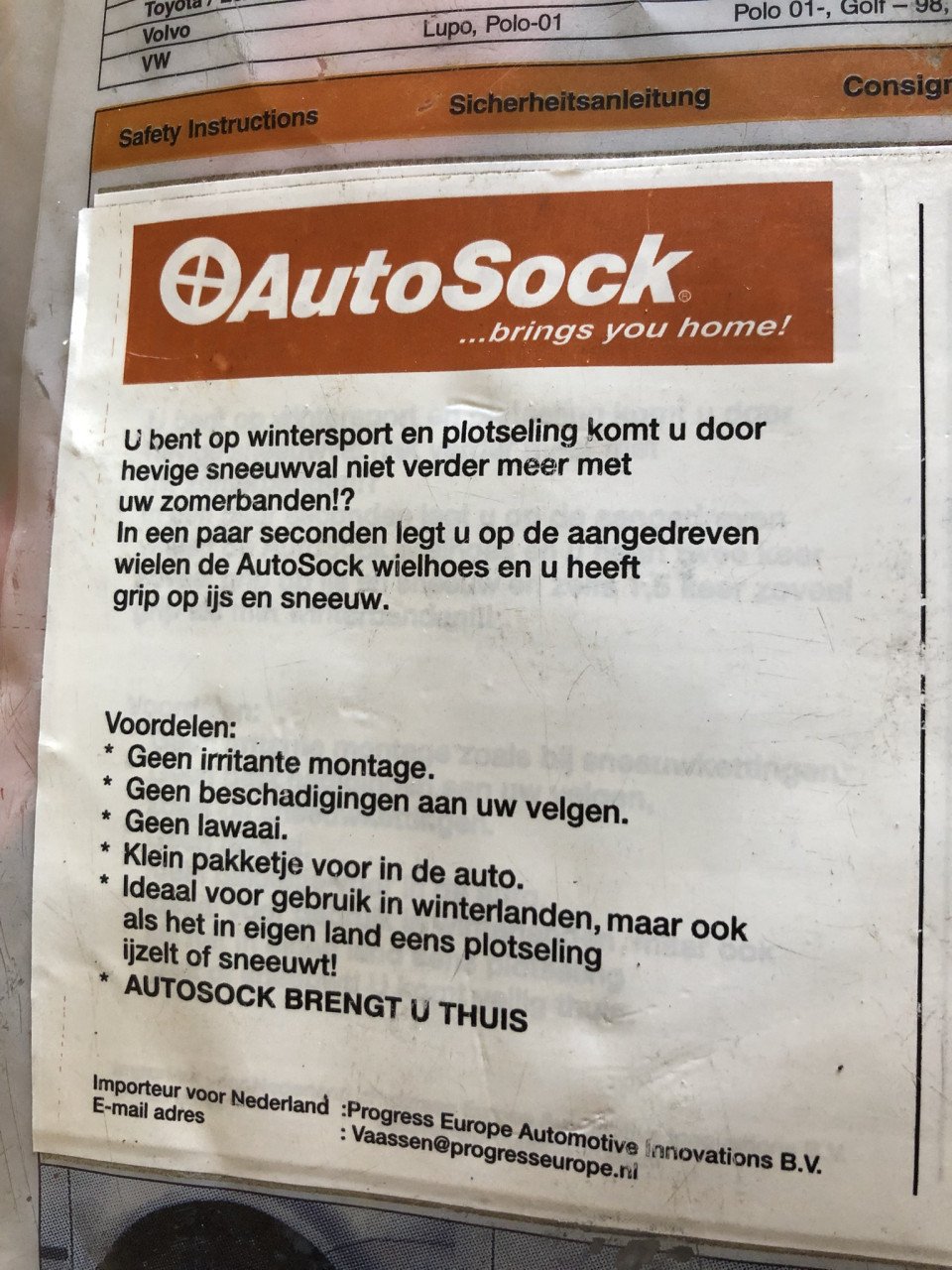 Te koop auto socks.(z.g.a.n.).