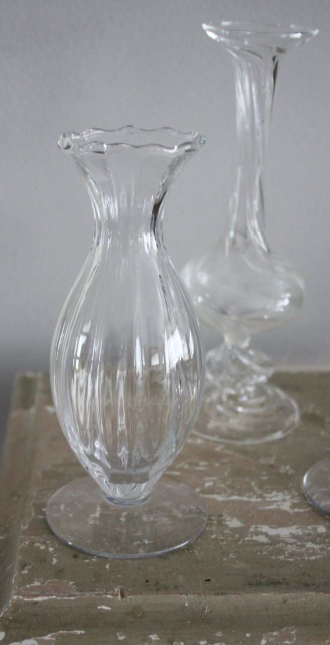 Set van 3 transparante glzaen vaasjes