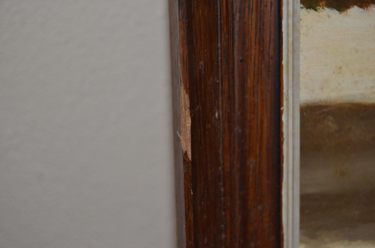 Primitief schilderij School Oudenbosch gesig. E Vonk