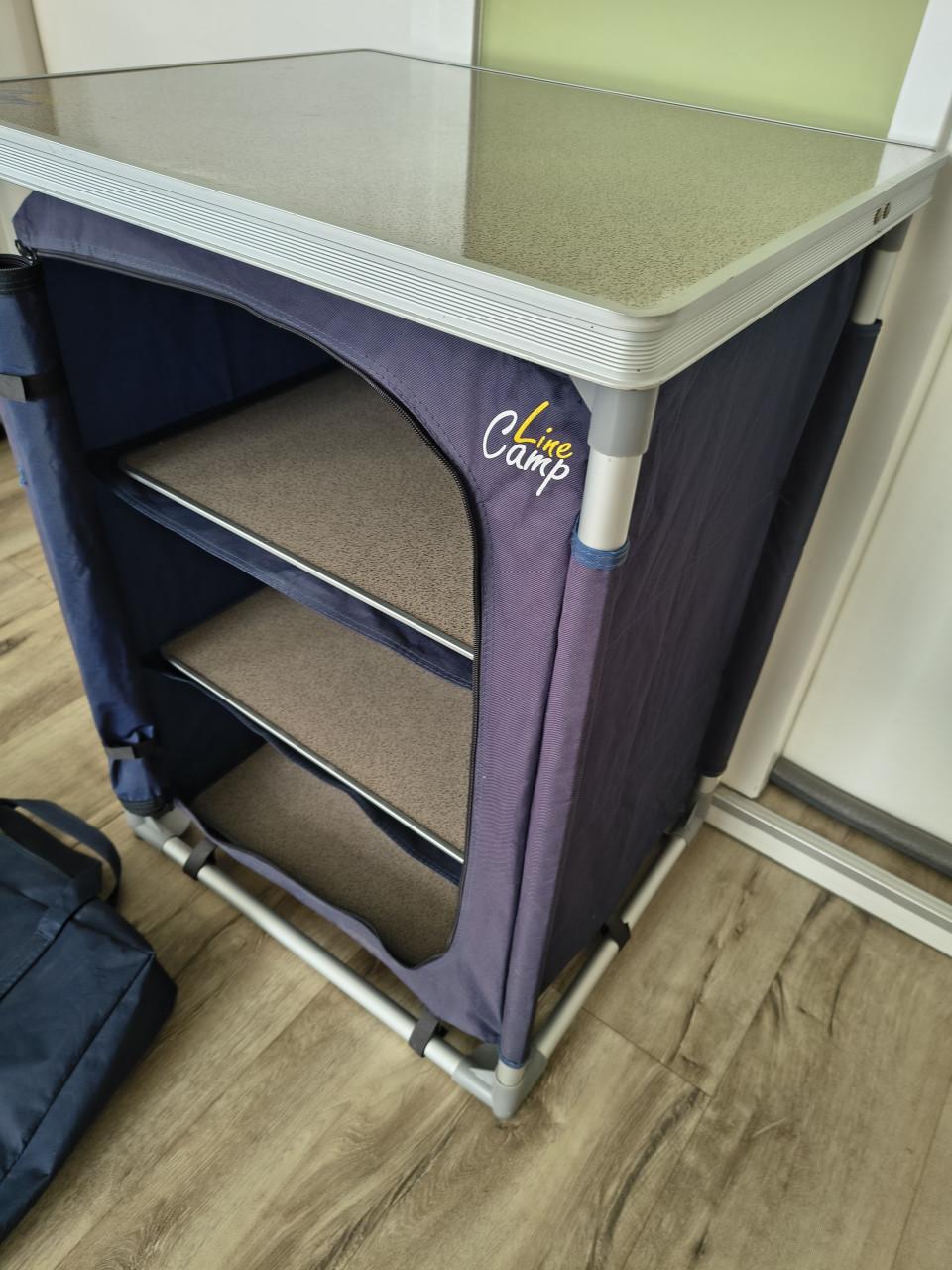 Prachtige, stevige campingkast, Line Camp kampeerkast in tas