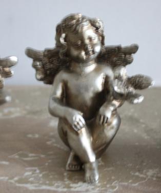 Set van 5 engelbeeldjes met vogel