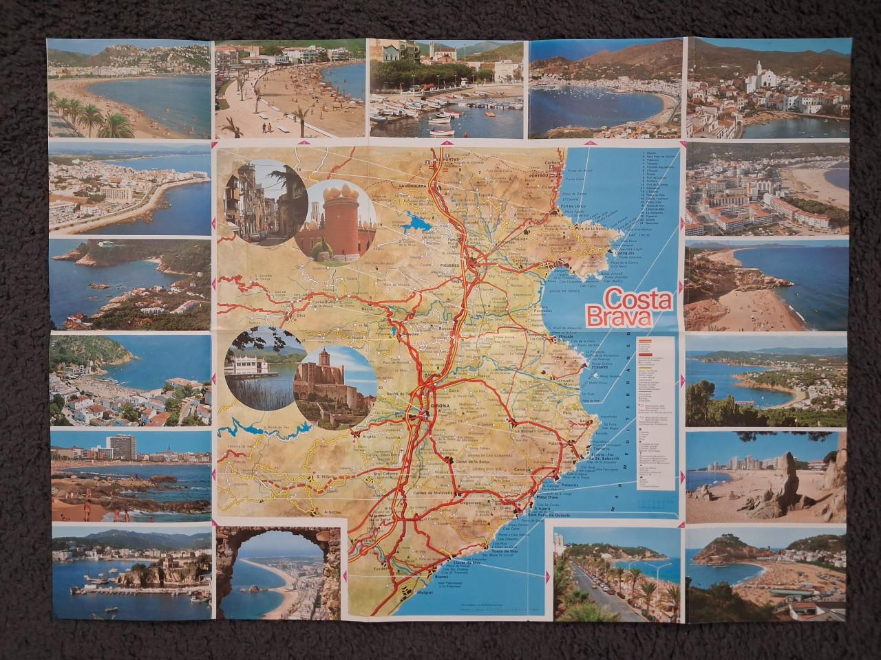 Vintage wegenkaart Costa Brava