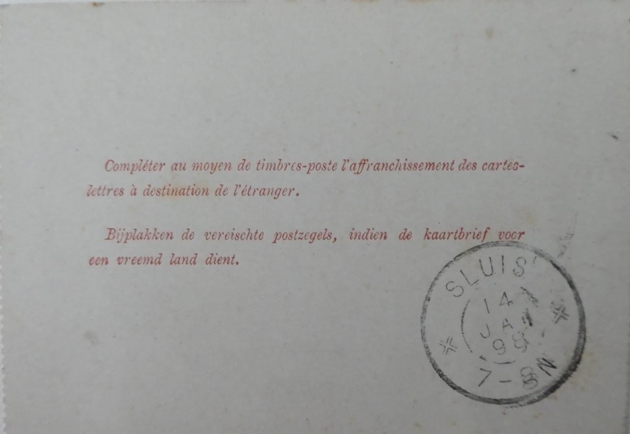 Briefkaarten 3x, 1887, 1897, 1898, Brugge – Sluis