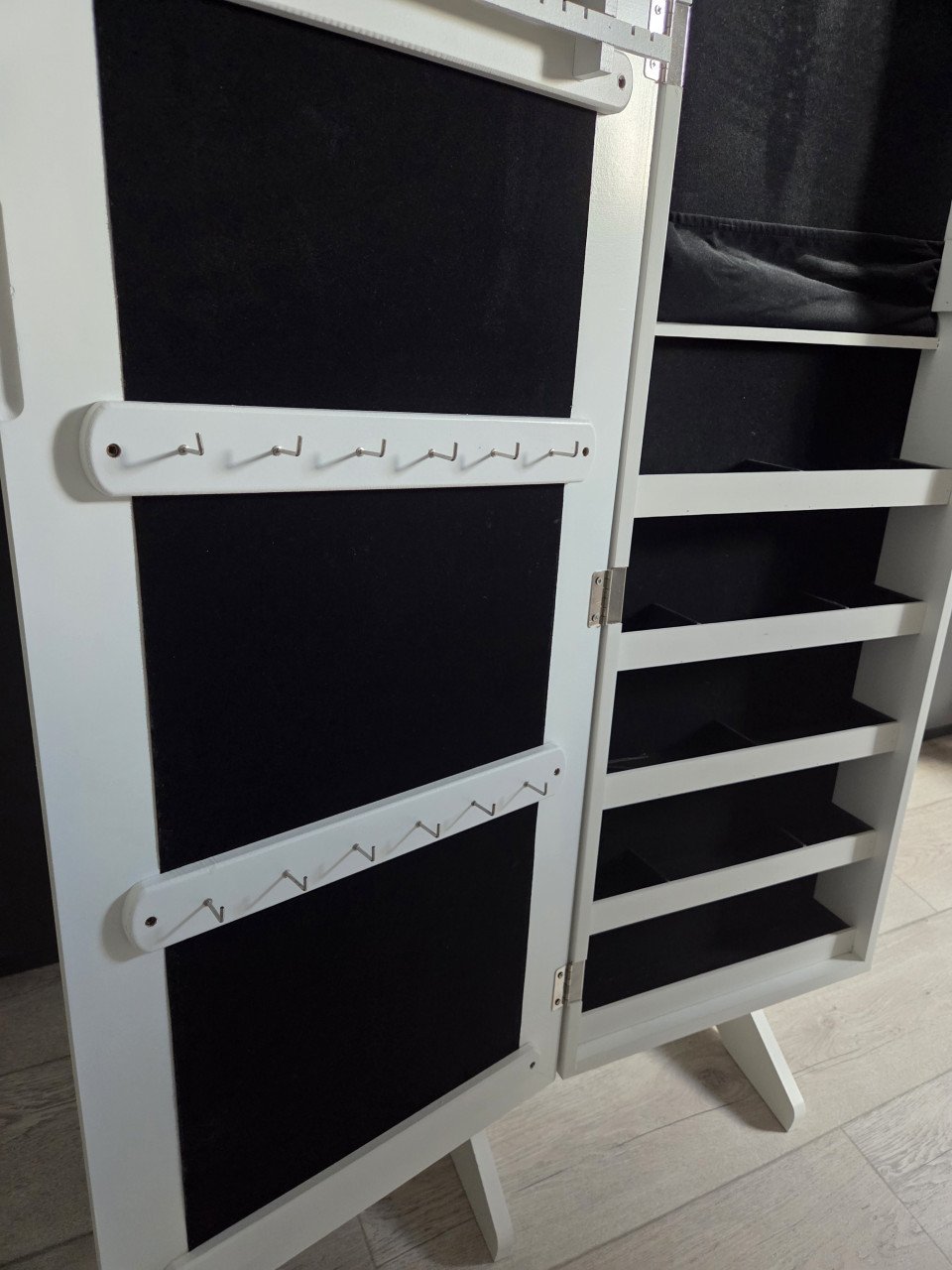 Luxe spiegelkast sieraden wit