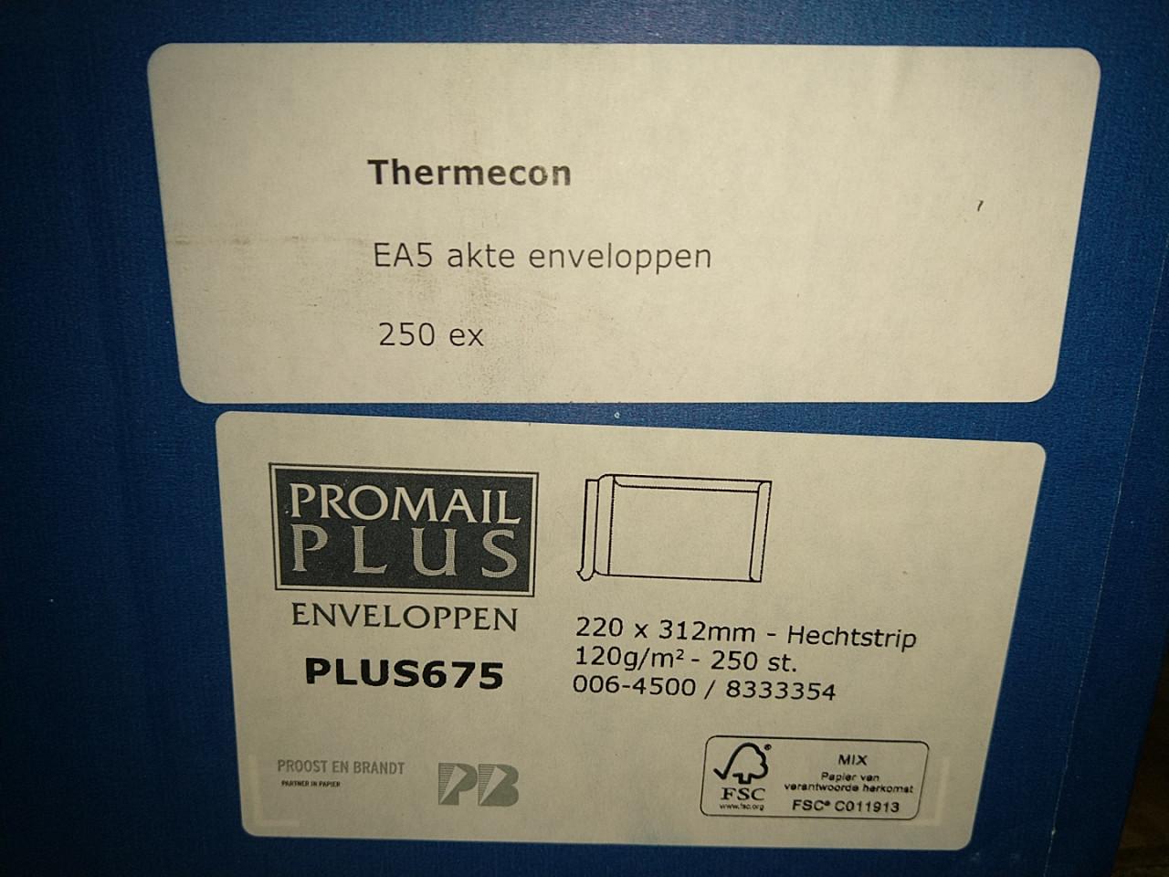 Acte enveloppen 220x312mm met hechtstrip  250 per doos