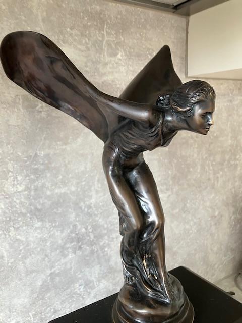 Antieke Pendule met Flying Lady van Rolls Royce