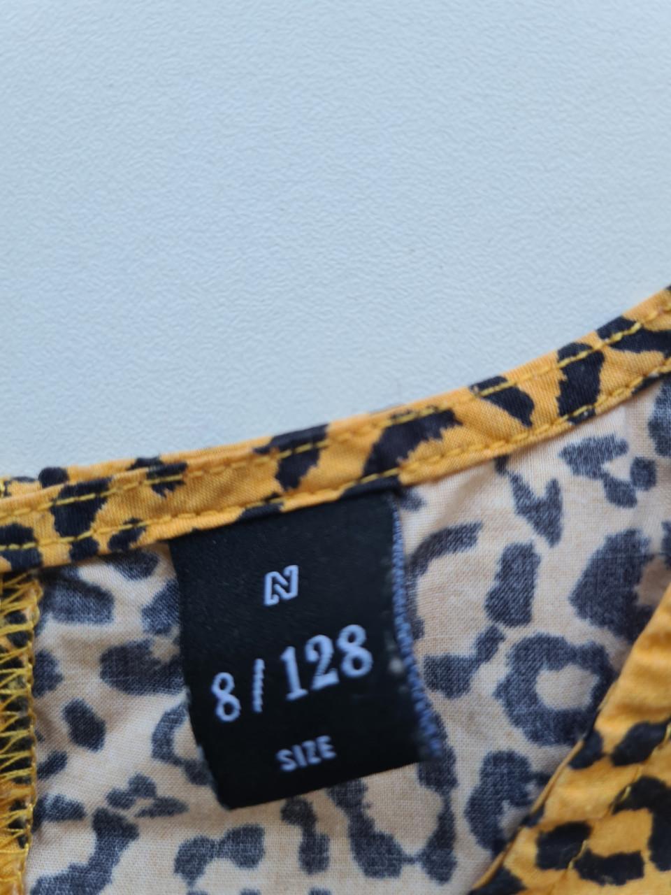 NIK&NIK geel met zwart zomer jurkje Maat 128