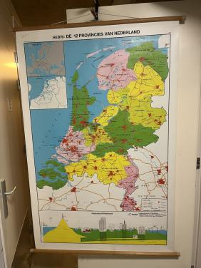 Schoolkaart Hebri de 12 Provincies v Nederland