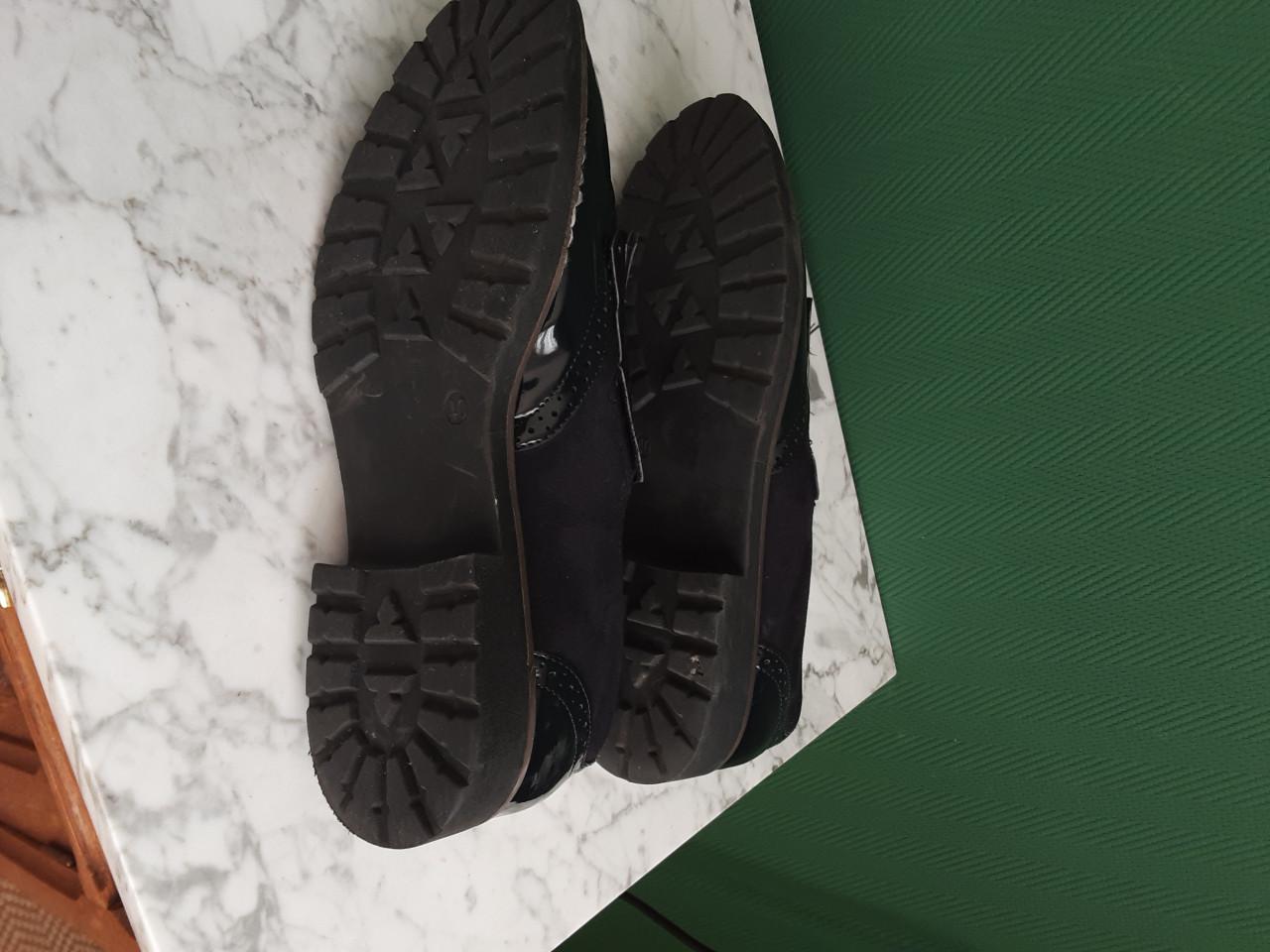 Graceland Blauwe Instappers 40 . leer en suedine