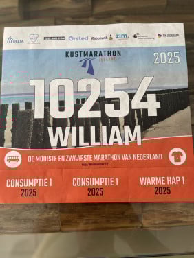 Kustmarathon startbewijs wandelen incl consumpties en busvervoer