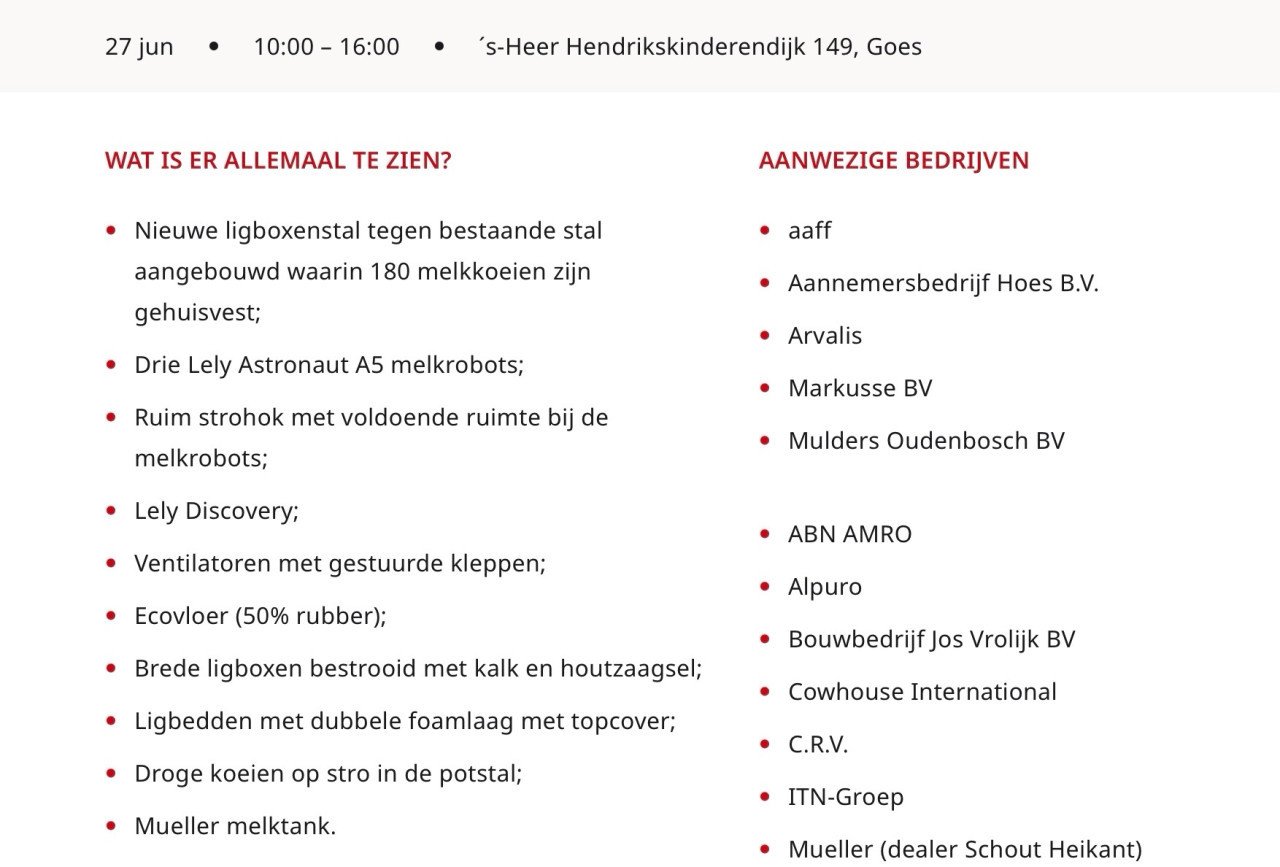 27 juni opendag melkveehouderij