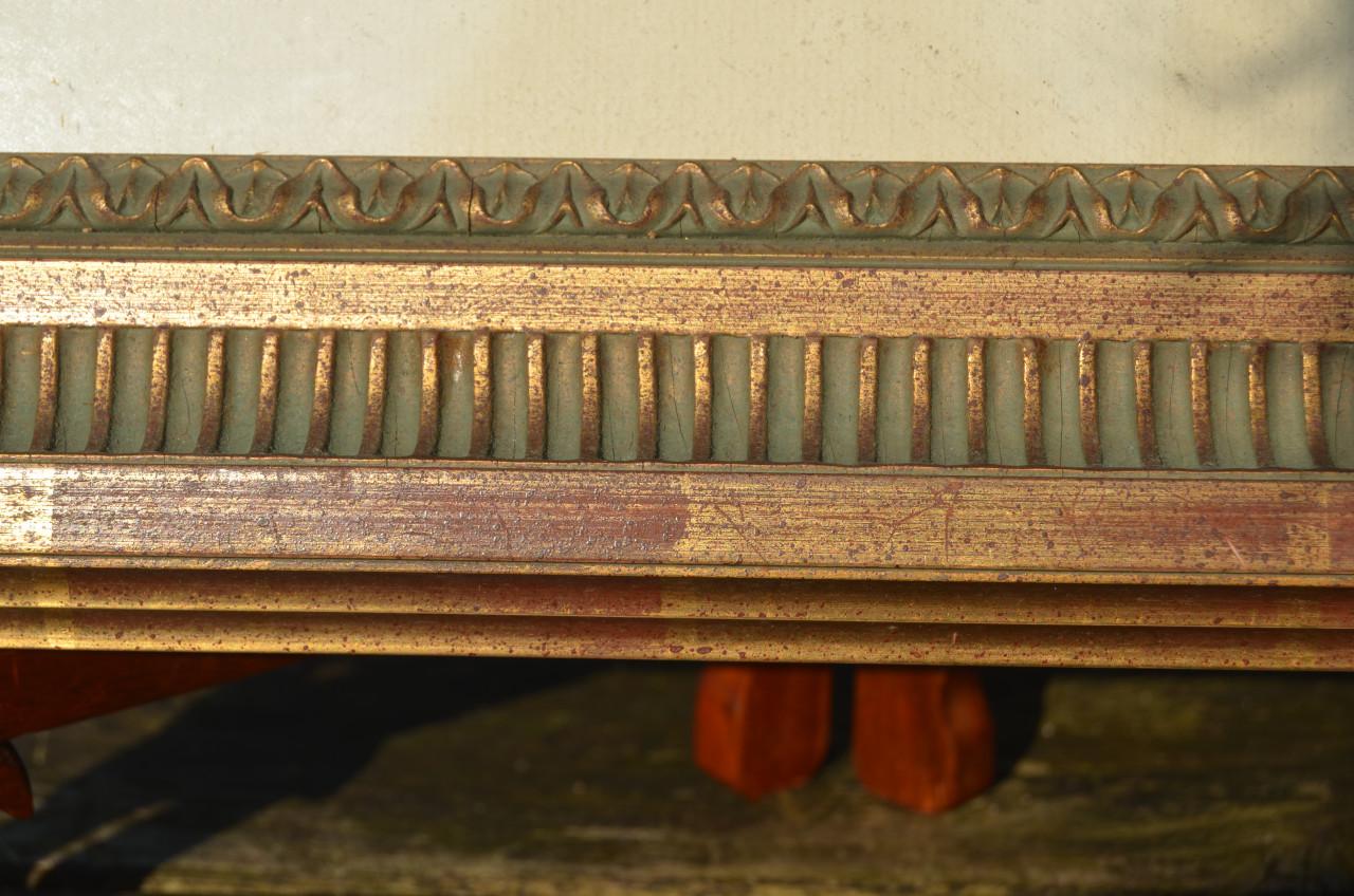 Aquarel berglandschap met een zeilscheepje. Aziatisch?