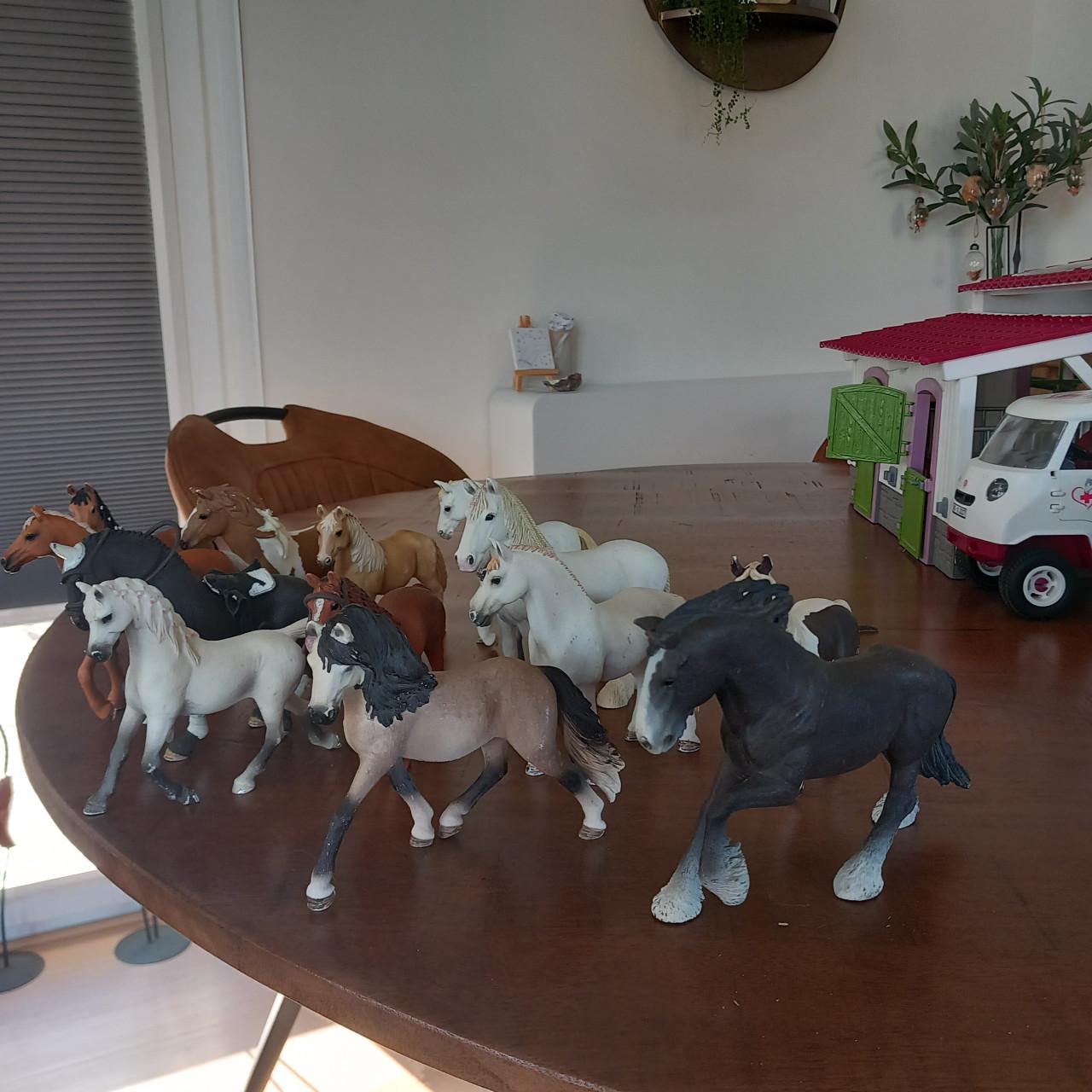 Schleich manege,mobiele dierenarts, paarden ,stalletje, enz.