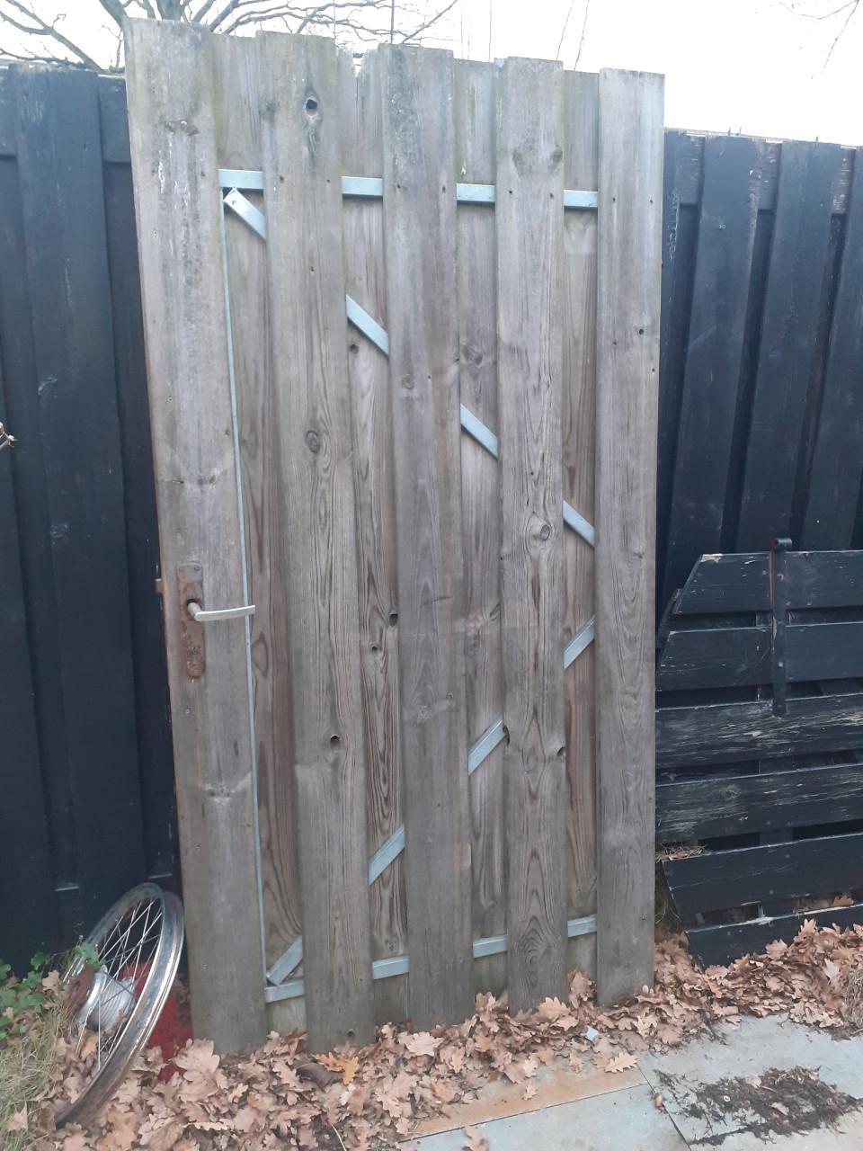 Geïmpregneerde poort op stalen frame breedte 100 cm x hoogte 190 cm