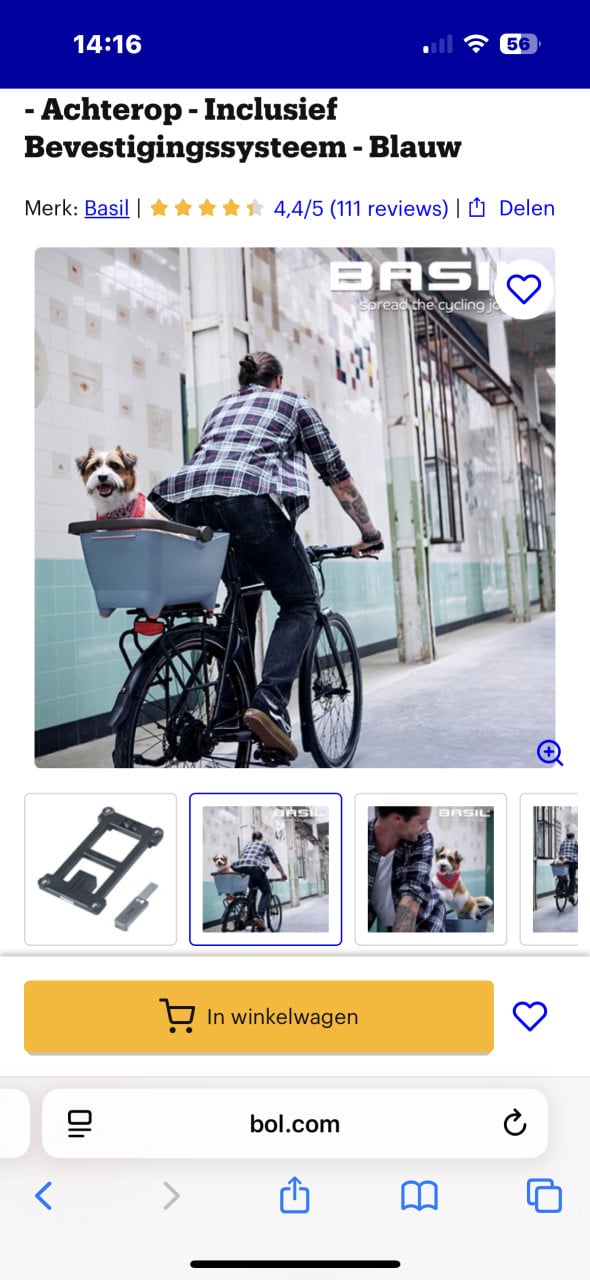 Honden mand fiets