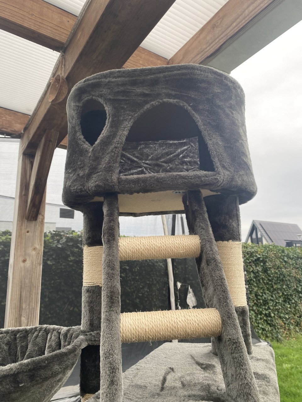 Katten krab paal