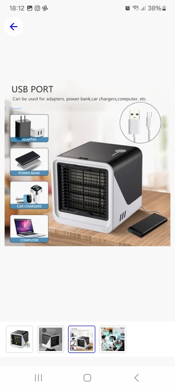 Aircooler mini, ventilator, luchtkoeling, lucht bevochtiger,aircooler