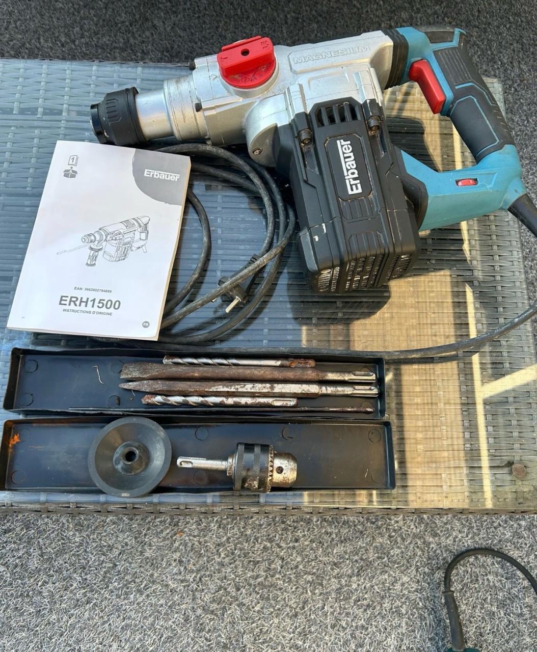 Erbauer Boorhamer ERH1500 - gebruikt compleet met toebeboren