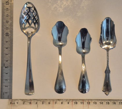 Zilver antieke suikerschepjes