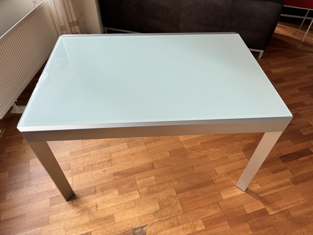 Glazen eettafel 90x130 cm of 90x230 cm