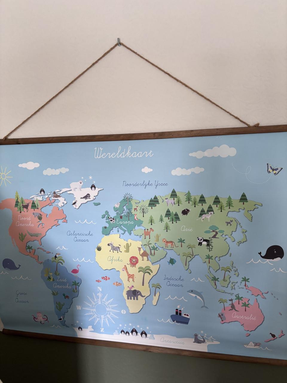 Poster wereld, dieren, met latten