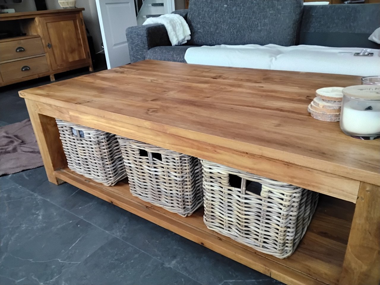 Prachtige teakhouten salontafel