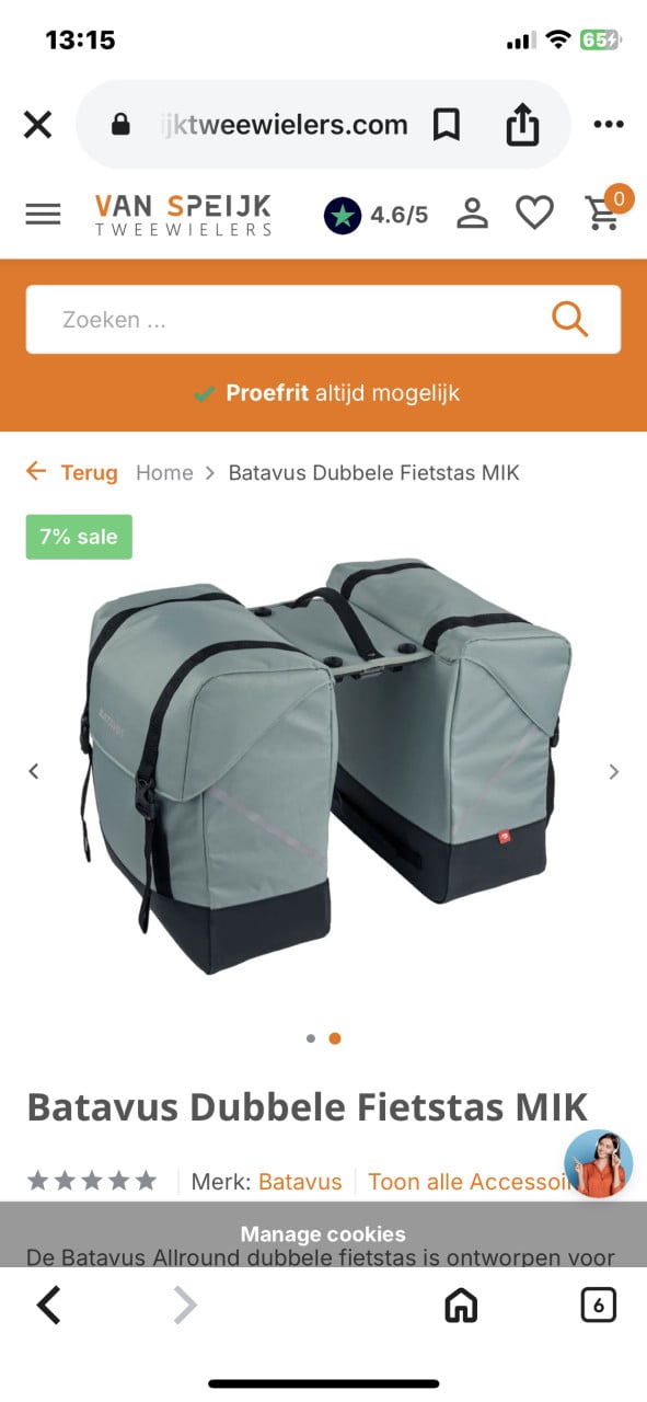 Nieuwe Batavus Allround dubbele fietstassen te koop!