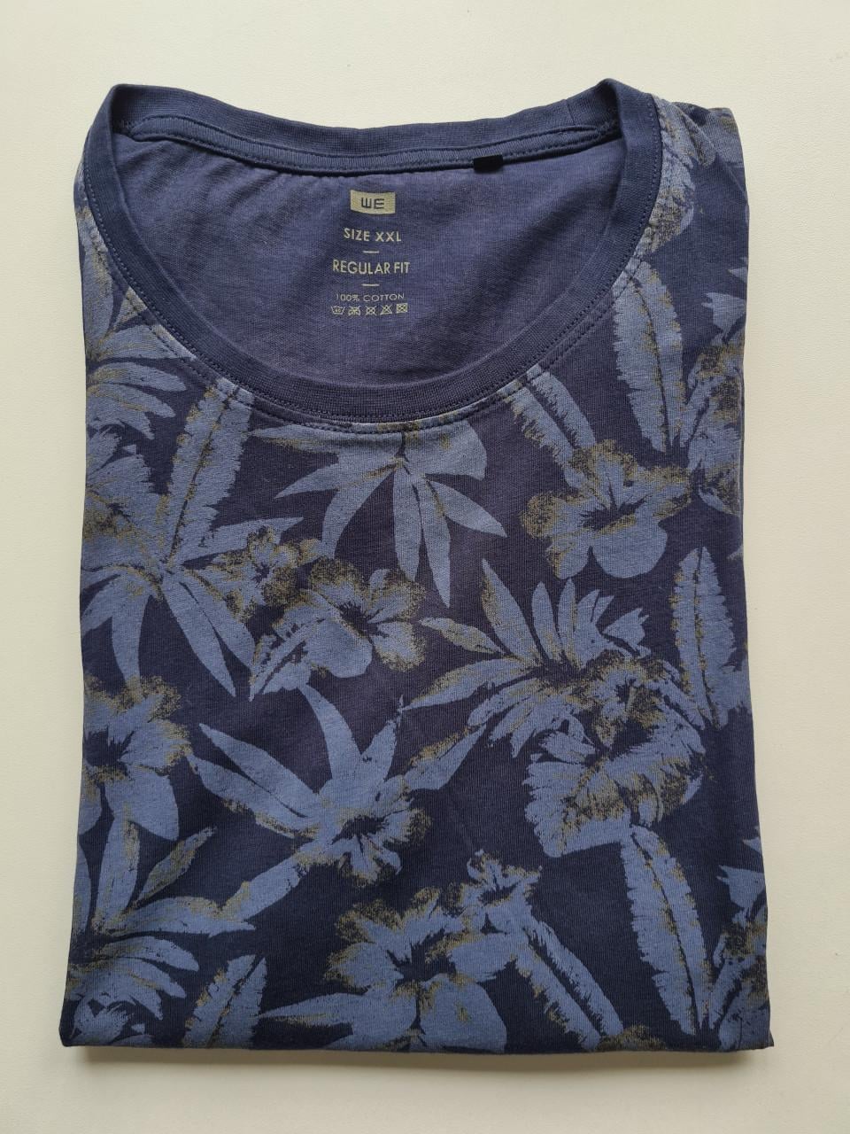 WE donker blauw / blauw print Tshirt Maat XXL