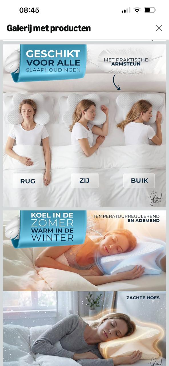Glückstoff ergonomisch memory foam kussen