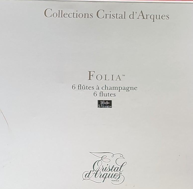 10 kristallen glazen - Cristal d'Arques - Champagne - Folia
