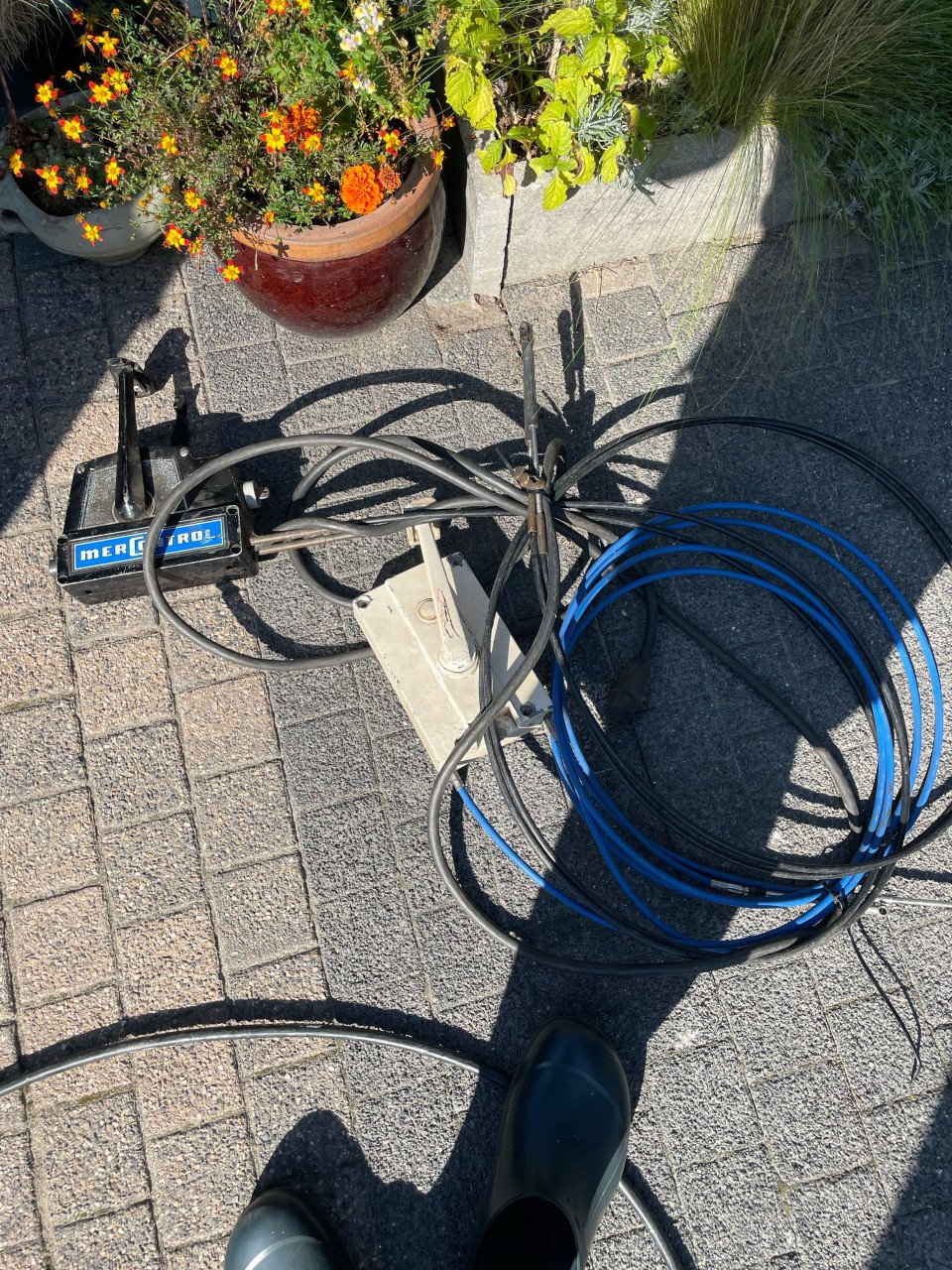 Stuur console en gashendel en anker