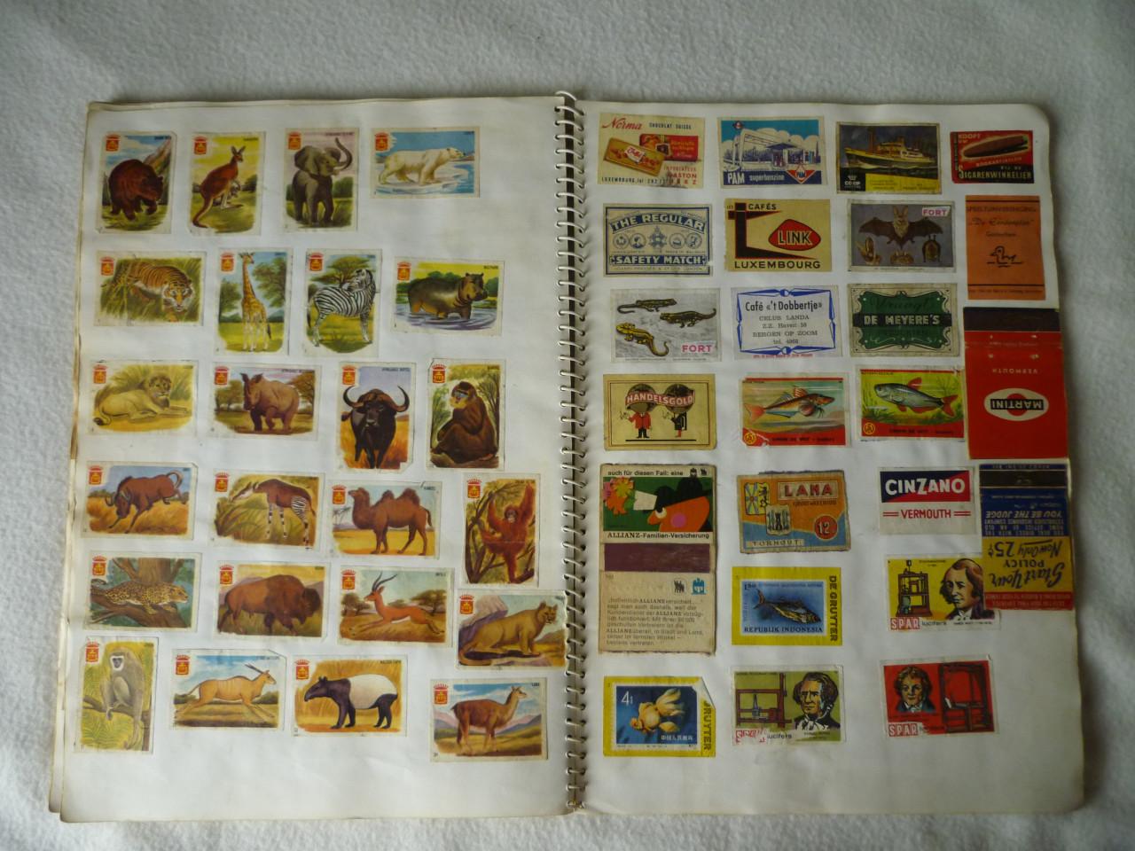 Flinke verzameling vintage plaatjes van lucifer doosjes