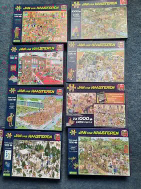 Diverse Jan van Haasteren puzzel 1000 st elk, waarvan 2 nog nieuw