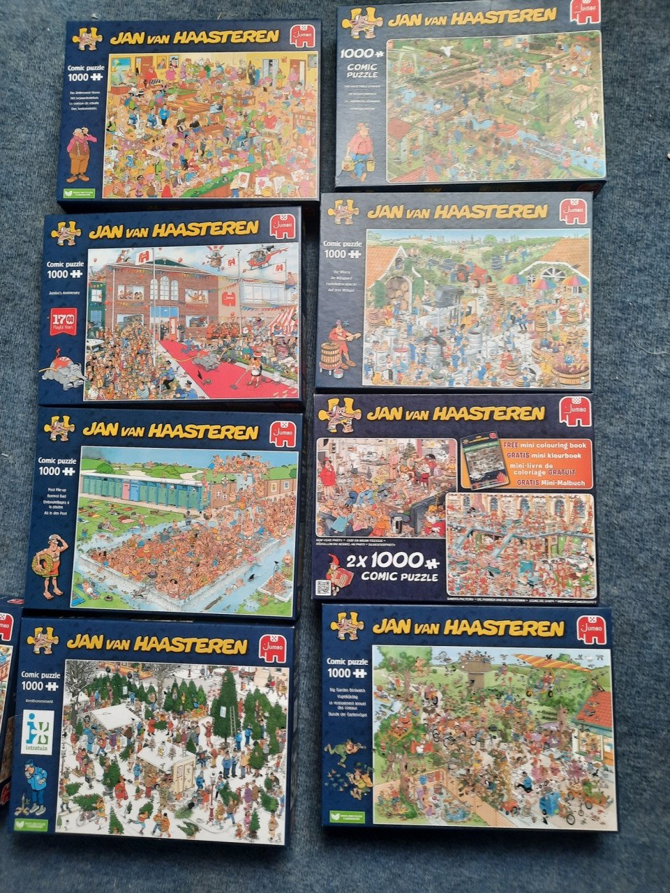 Diverse Jan van Haasteren puzzel 1000 st elk, waarvan 2 nog nieuw