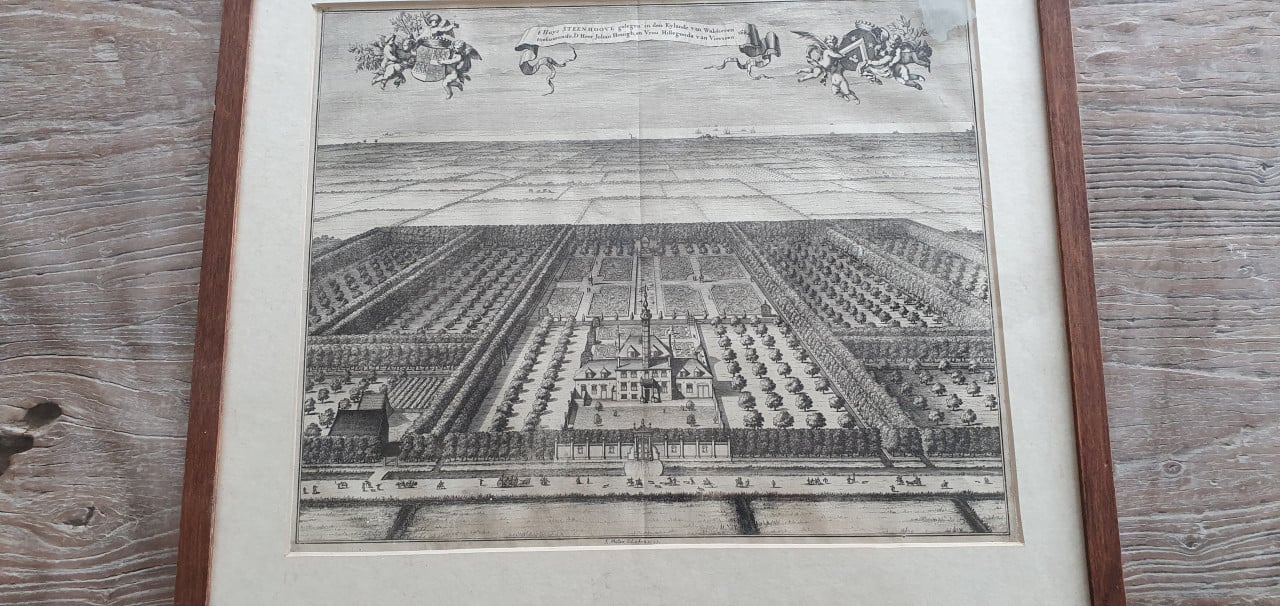 Kopergravure "Het huis Steenhoove". Zeeland, Walcheren, Koudekerke.